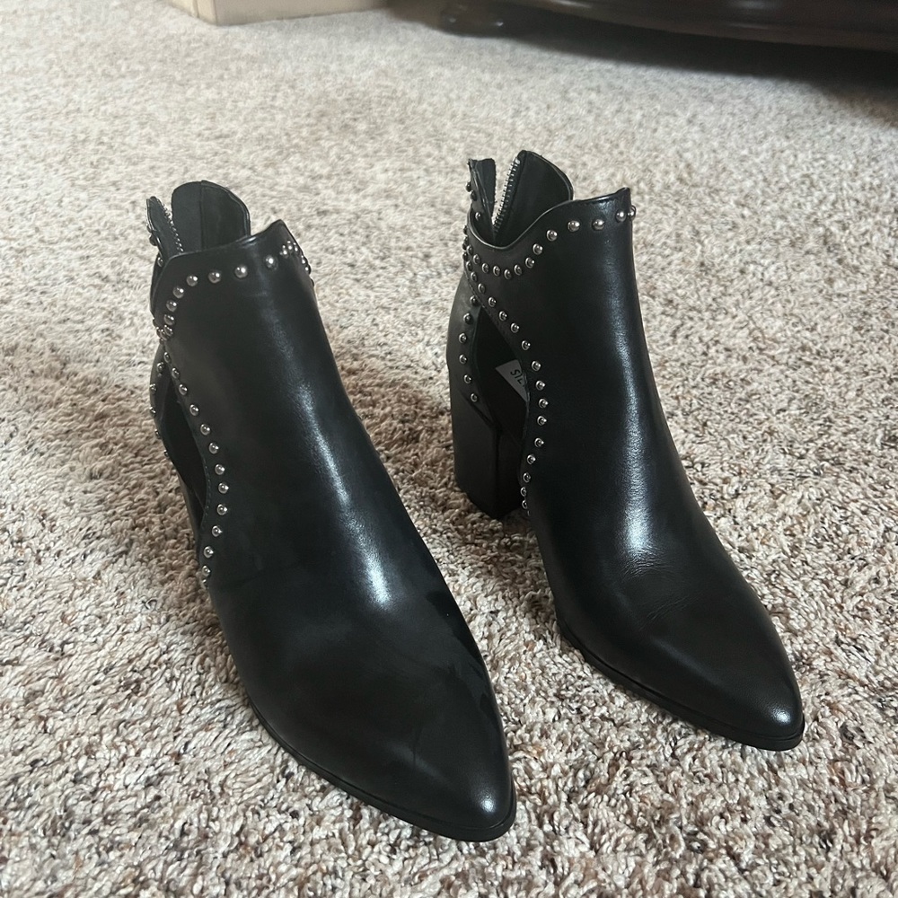 Steve Madden ankle booties with studs and side cut out